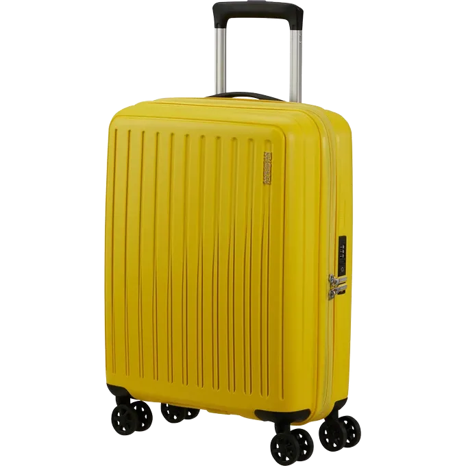 Maleta de cabina American Tourister, vista principal, carcasa rígida, ruedas 360° y diseño resistente