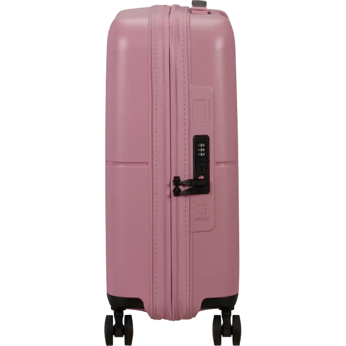 Maleta de cabina Dashpop American Tourister, detalle del cierre, cierre TSA integrado y estructura segura