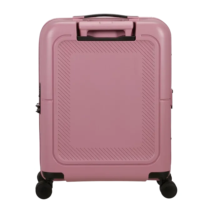 Maleta de cabina Dashpop American Tourister, detalle del cierre, cierre TSA integrado y estructura segura