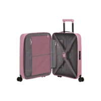 Maleta de cabina Dashpop American Tourister, detalle del cierre, cierre TSA integrado y estructura segura