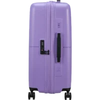 Maleta mediana Dashpop American Tourister, detalle del cierre, cierre TSA integrado y estructura segura