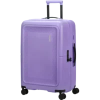 Maleta mediana Dashpop American Tourister, detalle del cierre, cierre TSA integrado y estructura segura
