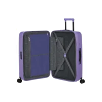 Maleta mediana Dashpop American Tourister, detalle del cierre, cierre TSA integrado y estructura segura