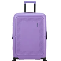 Maleta mediana Dashpop American Tourister, detalle del cierre, cierre TSA integrado y estructura segura