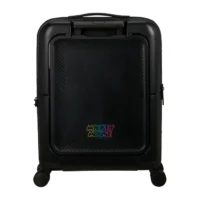 Maleta de cabina Dashpop American Tourister, detalle del cierre, cierre TSA integrado y estructura segura
