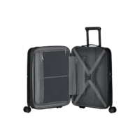 Maleta de cabina Dashpop American Tourister, detalle del cierre, cierre TSA integrado y estructura segura