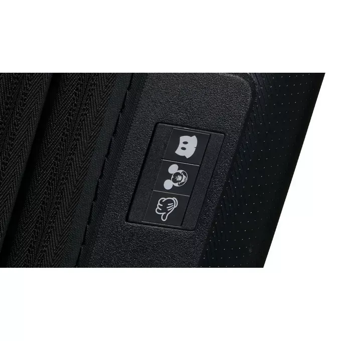 Maleta de cabina Dashpop American Tourister, detalle del cierre, cierre TSA integrado y estructura segura