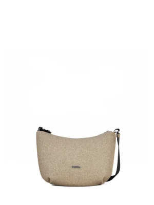 bolso bandolera Babau Jazz en acabado Taupe, vista frontal para uso diario
