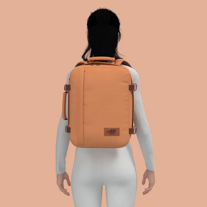 Mochila CabinZero Classic 28L, vista de producto para viaje y cabina