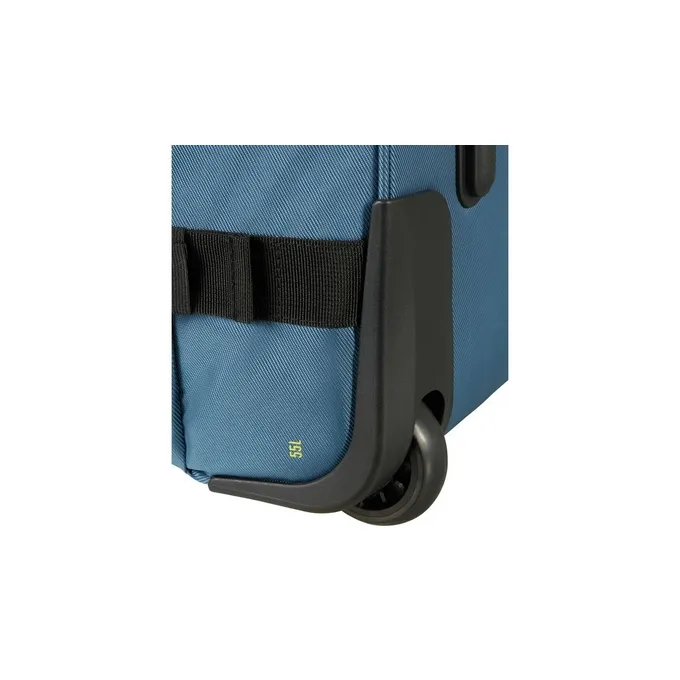 Bolsa de viaje American Tourister, detalle de ruedas, asas resistentes, formato flexible y espacio amplio
