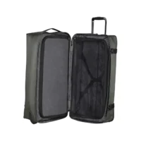 Bolsa de viaje American Tourister, detalle de ruedas, asas resistentes, formato flexible y espacio amplio