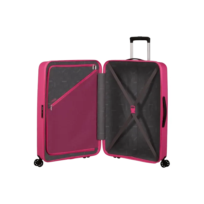 Maleta grande American Tourister, vista principal, carcasa rígida, ruedas 360° y diseño resistente