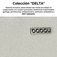mochila Babau Boogie M en acabado Delta Ivory, vista frontal para uso diario