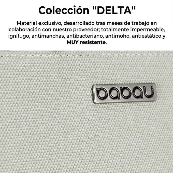 mochila Babau Boogie M en acabado Delta Ivory, vista frontal para uso diario