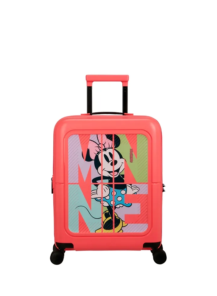Maleta de cabina Dashpop American Tourister, detalle del cierre, cierre TSA integrado y estructura segura