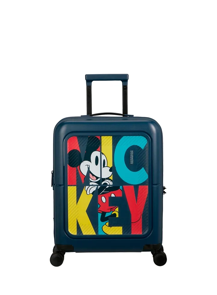 Maleta de cabina Dashpop American Tourister, detalle del cierre, cierre TSA integrado y estructura segura
