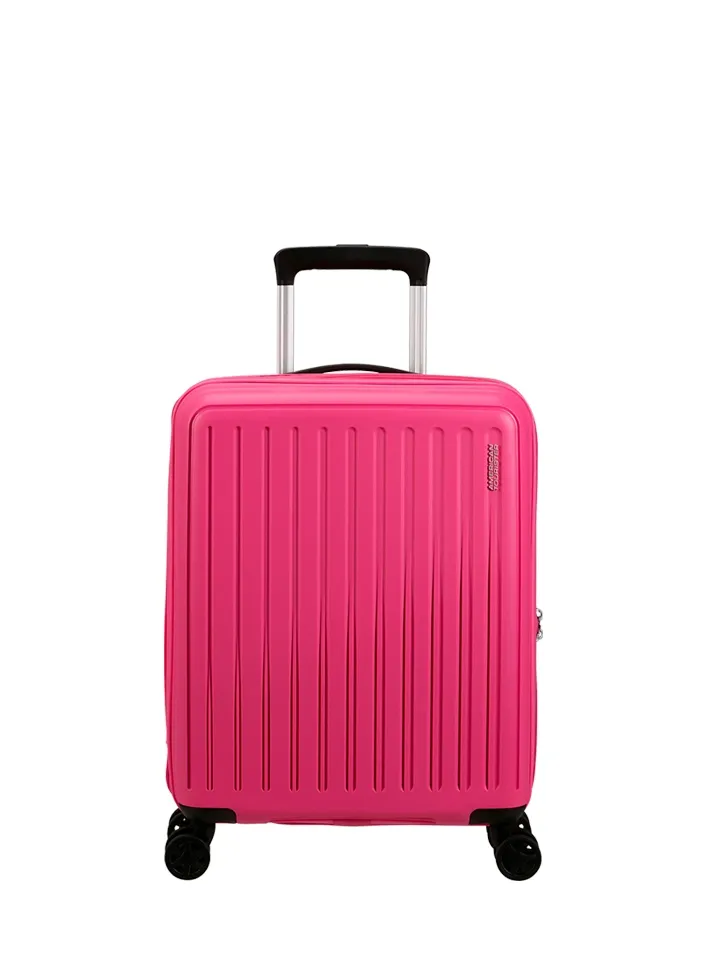 Maleta de cabina American Tourister, vista principal, carcasa rígida, ruedas 360° y diseño resistente