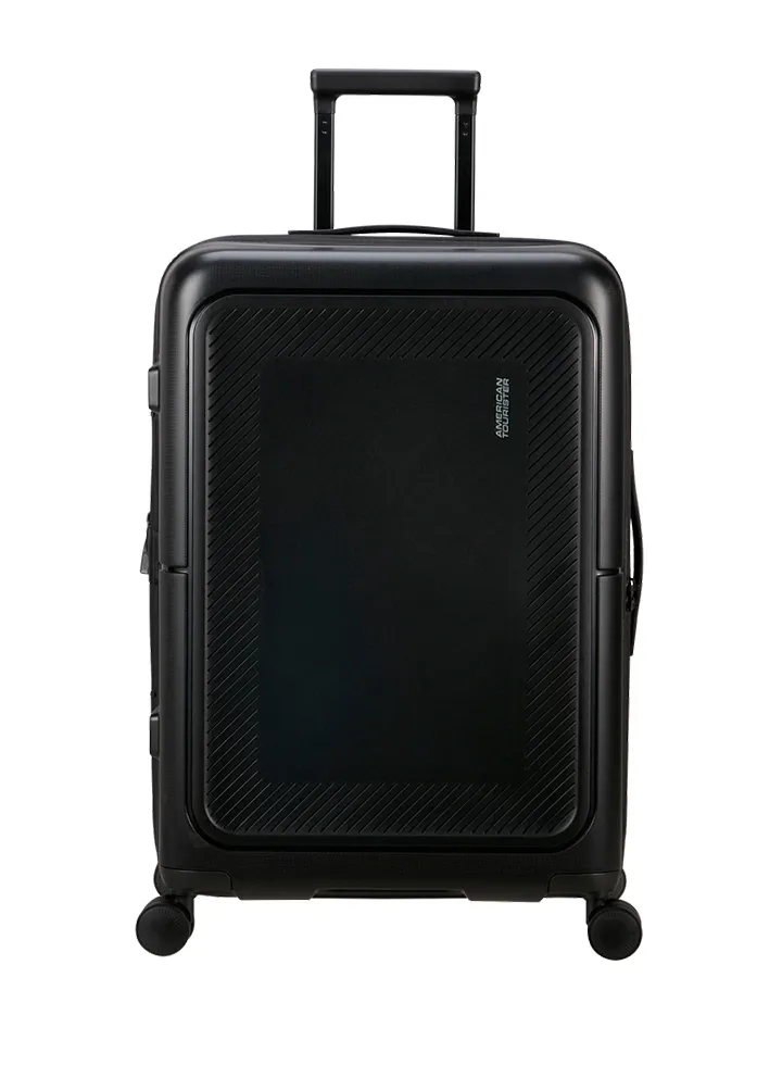 Maleta grande Dashpop American Tourister, detalle del cierre, cierre TSA integrado y estructura segura