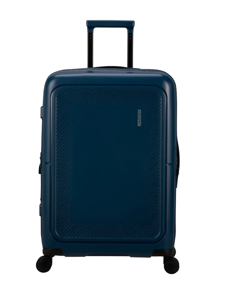 Maleta grande Dashpop American Tourister, detalle del cierre, cierre TSA integrado y estructura segura