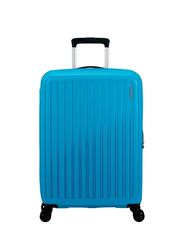 Maleta mediana American Tourister, vista principal, carcasa rígida, ruedas 360° y diseño resistente