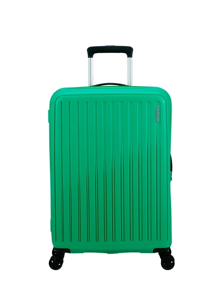 Maleta mediana American Tourister, vista principal, carcasa rígida, ruedas 360° y diseño resistente
