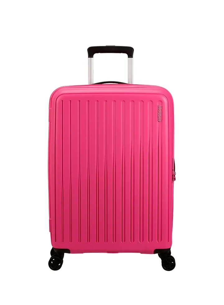 Maleta mediana American Tourister, vista principal, carcasa rígida, ruedas 360° y diseño resistente