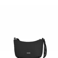 bolso bandolera Babau Jazz en acabado Delta Black, vista frontal para uso diario
