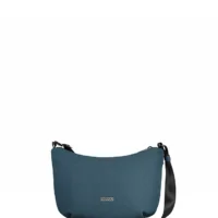 bolso bandolera Babau Jazz en acabado Delta Navy, vista frontal para uso diario