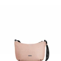 bolso bandolera Babau Jazz en acabado Delta Pink, vista frontal para uso diario