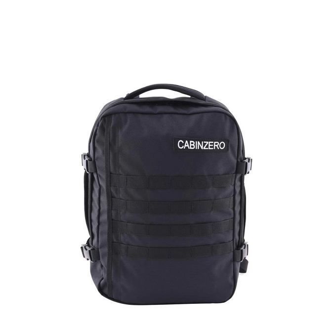 Mochila CabinZero Military 28L Absolute Black, vista de producto para viaje y cabina