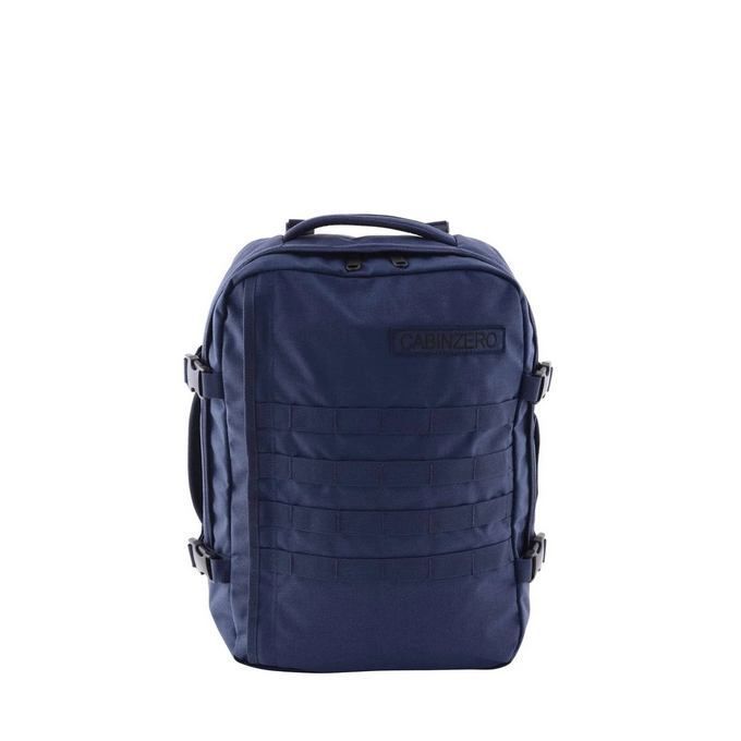 Mochila CabinZero Military 28L Navy, vista de producto para viaje y cabina