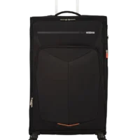 Maleta grande Summerfunk American Tourister en color negro, vista principal, carcasa rígida, ruedas 360° y diseño resistente