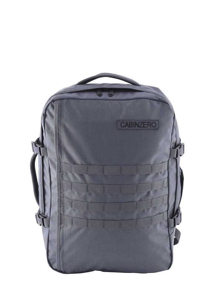 Mochila CabinZero Military 44L Grey, vista de producto para viaje y cabina