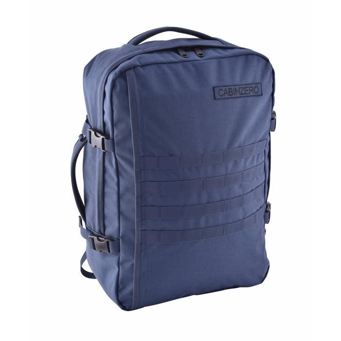 Mochila CabinZero Military 44L Navy, vista de producto para viaje y cabina