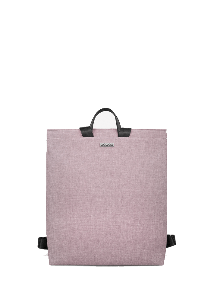 mochila Babau Boogie L en acabado Delta Pink, vista frontal para uso diario