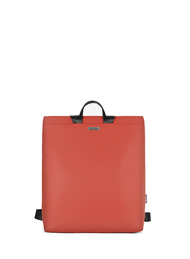 mochila Babau Boogie L en acabado Tomato, vista frontal para uso diario