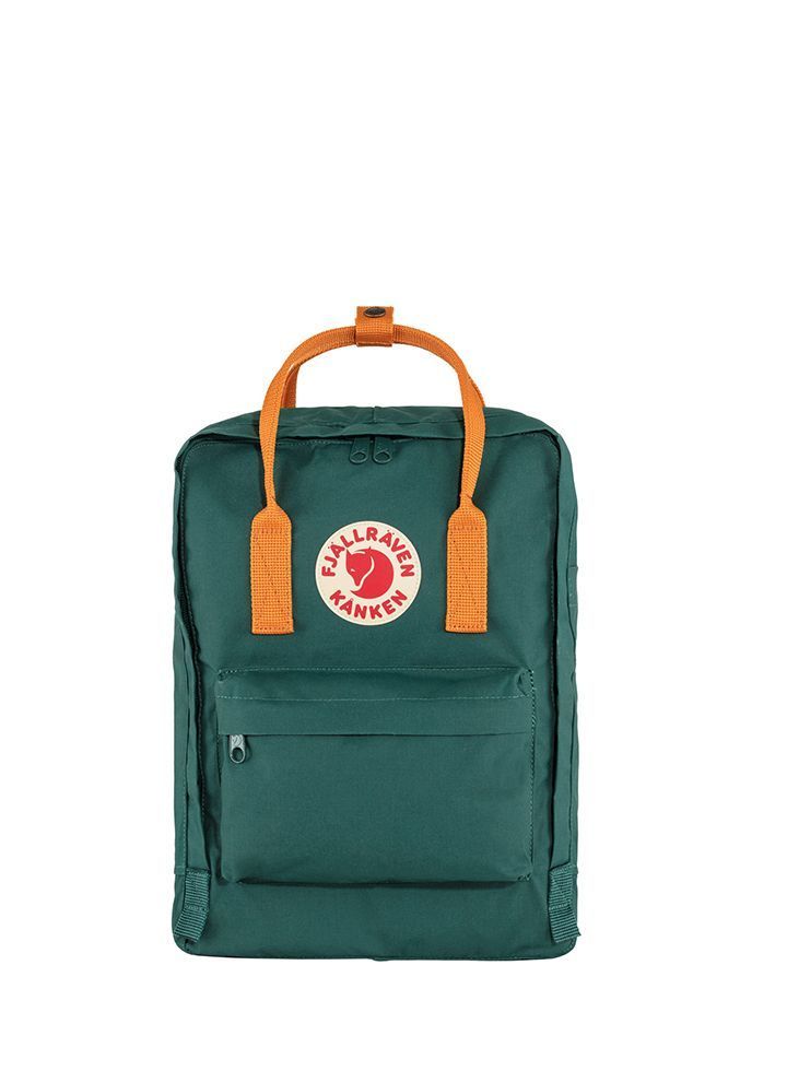 Mochila Fjallraven mochila--kanken_green-orange_barcelona resistente y funcional para uso diario