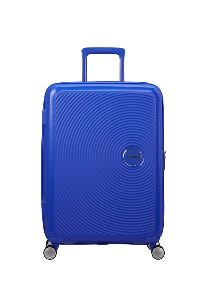 Maleta mediana Soundbox American Tourister en color azul cobalto, vista principal