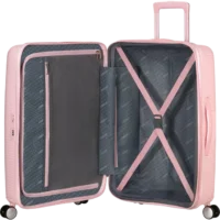 Maleta mediana Soundbox American Tourister, vista principal, carcasa rígida, ruedas 360° y diseño resistente