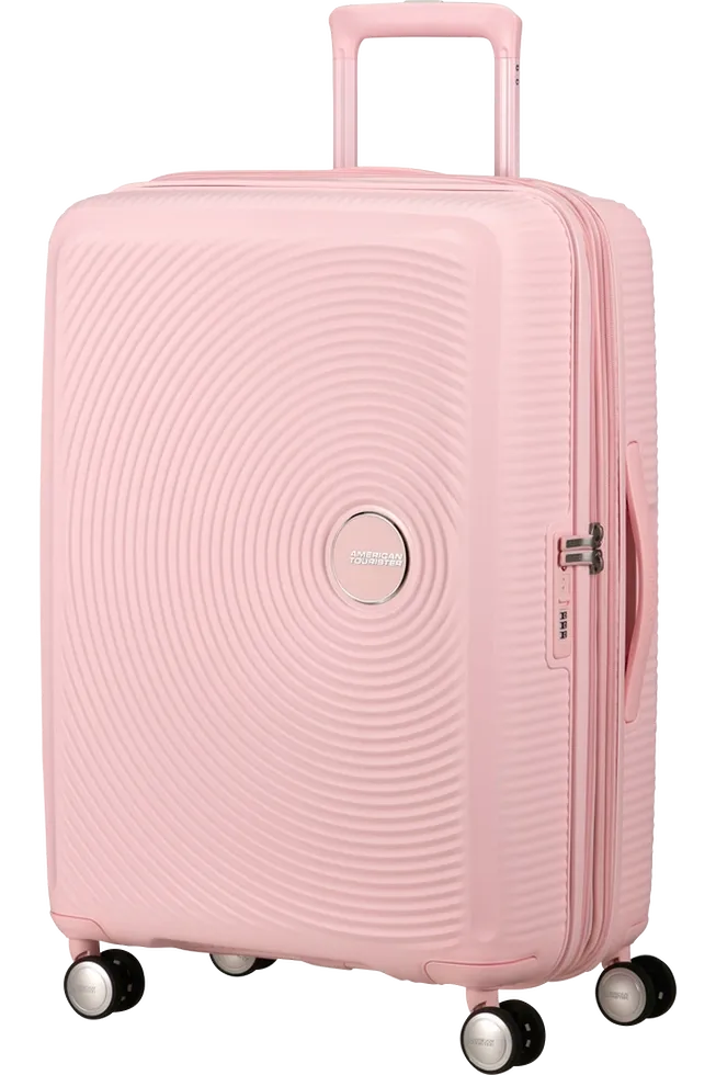 Maleta mediana Soundbox American Tourister, vista principal, carcasa rígida, ruedas 360° y diseño resistente