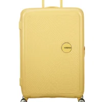 Maleta de cabina Soundbox American Tourister en color amarillo pastel, vista principal