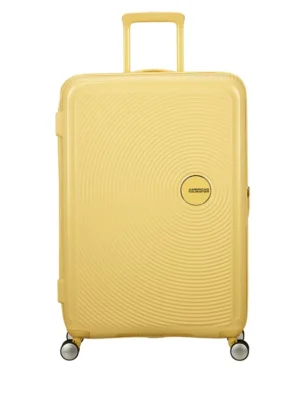 Maleta de cabina Soundbox American Tourister en color amarillo pastel, vista principal