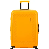Maleta mediana Dashpop American Tourister, detalle del cierre, cierre TSA integrado y estructura segura