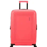 Maleta mediana Dashpop American Tourister, detalle del cierre, cierre TSA integrado y estructura segura