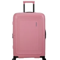 Maleta mediana Dashpop American Tourister, detalle del cierre, cierre TSA integrado y estructura segura