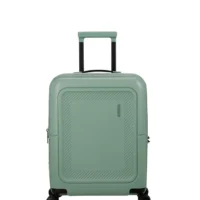 Maleta de cabina Dashpop American Tourister, detalle del cierre, cierre TSA integrado y estructura segura