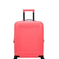 Maleta de cabina Dashpop American Tourister, detalle del cierre, cierre TSA integrado y estructura segura