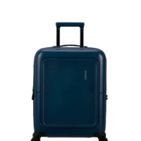 Maleta de cabina Dashpop American Tourister, detalle del cierre, cierre TSA integrado y estructura segura