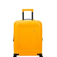 Maleta de cabina Dashpop American Tourister, detalle del cierre, cierre TSA integrado y estructura segura