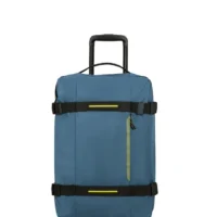 Bolsa de viaje American Tourister, detalle de ruedas, asas resistentes, formato flexible y espacio amplio